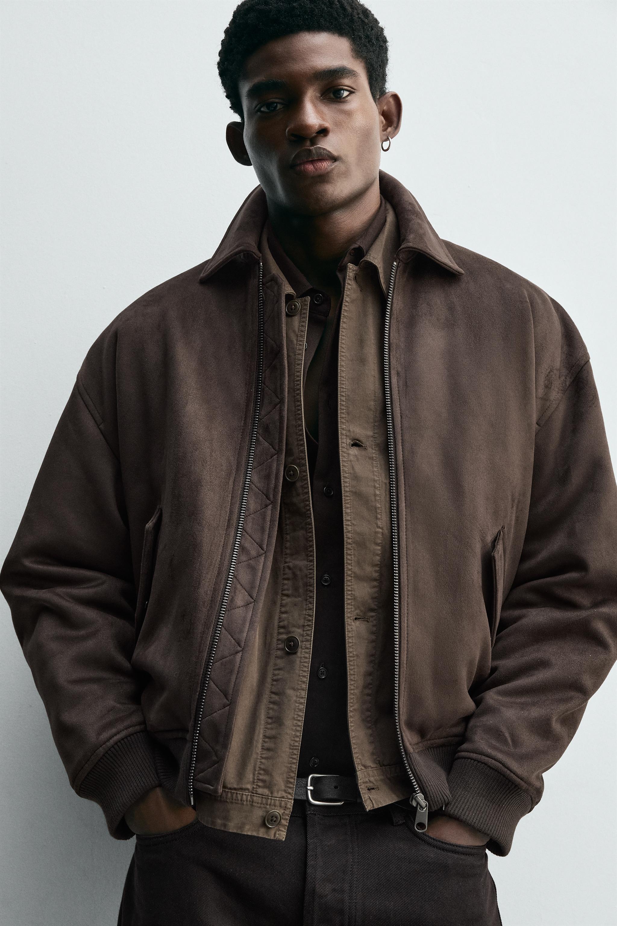 FAUX SUEDE QUILTED JACKET